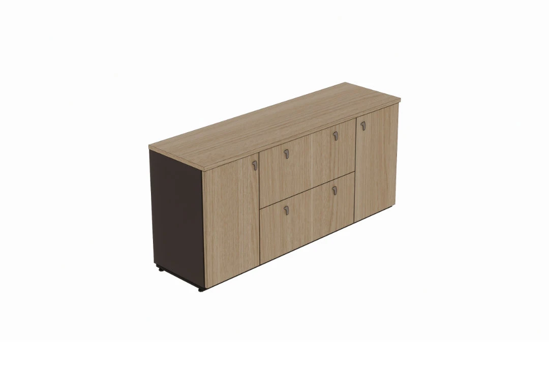 Armário de escritório baixo 1600L 2 portas e 2 gavetões Versatile